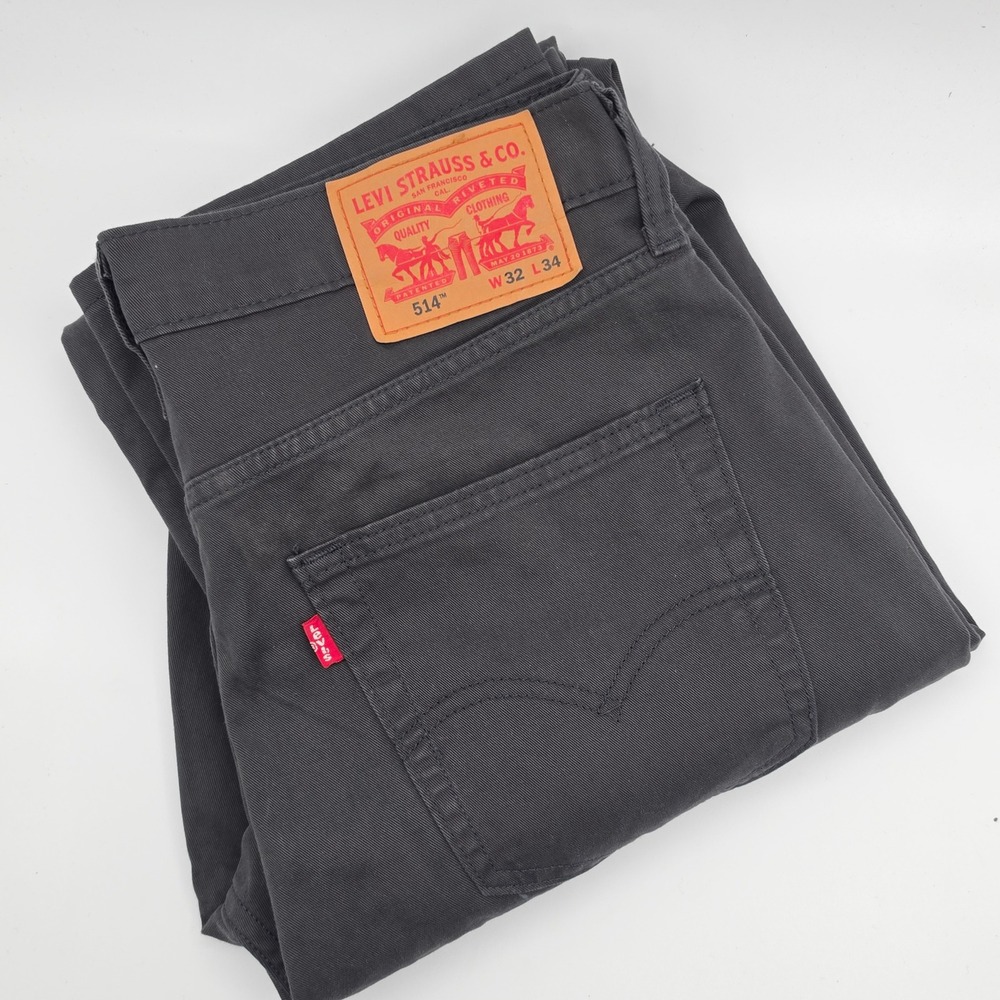 Levis 514 Jeans Mens 32x34 Straight Outdoor Grey Business Stretch Twill Casual